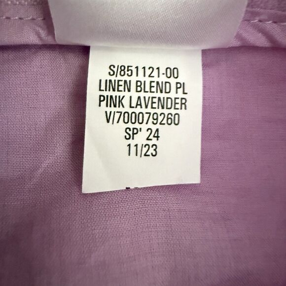 Banana Republic Linen Blend Wide Leg Pleated Trouser Pants Women 6 Pink Lavender - Picture 12 of 12